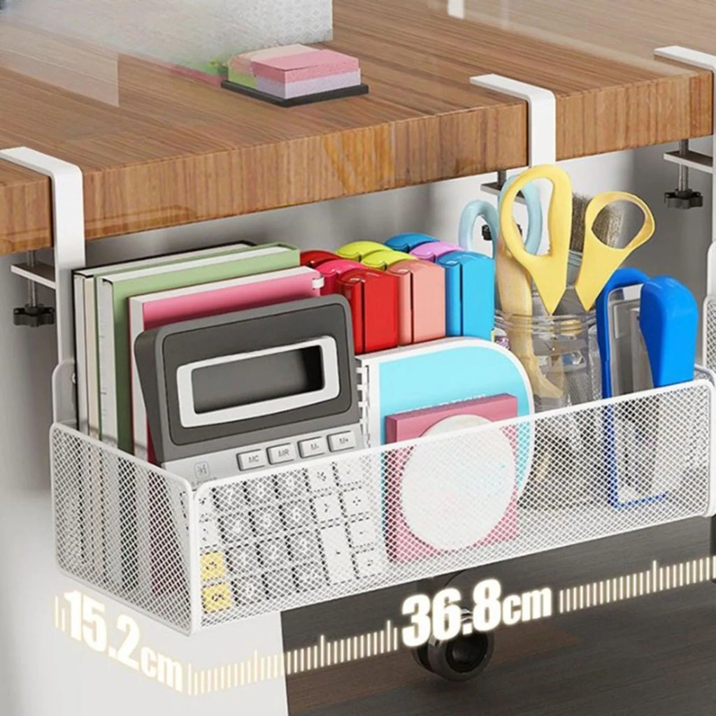 Panier grillagé sous bureau à pince – Grande capacité