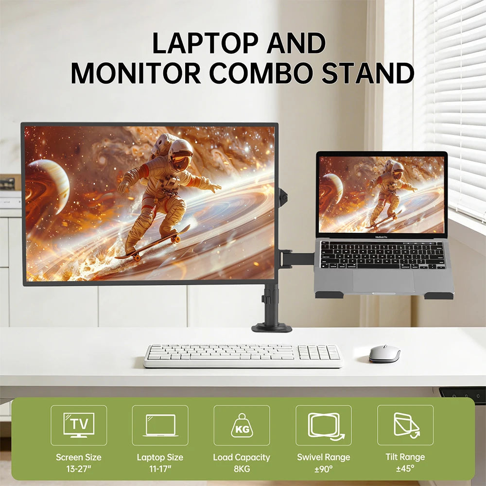 Support double écran & ordinateur portable – Bureau