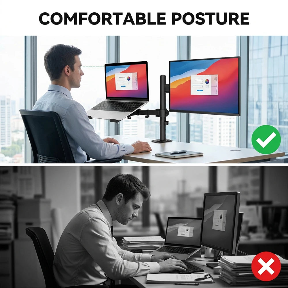 Support double écran & ordinateur portable – Bureau