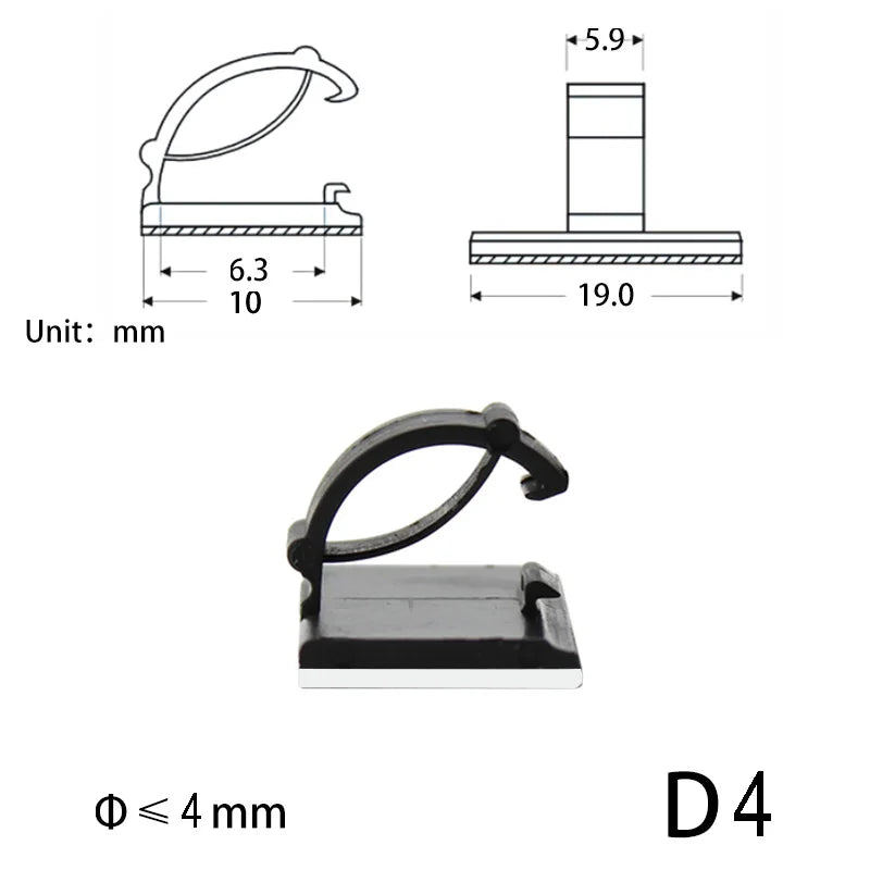 Clips range-câbles USB – Pack de 10