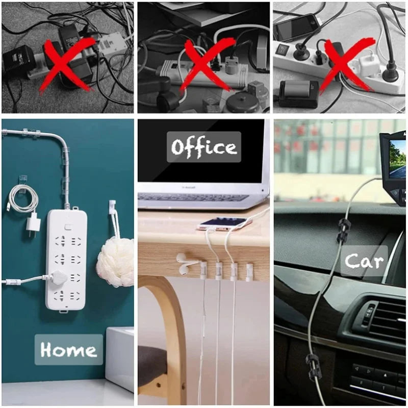 Clips adhésifs de gestion des câbles – 16 à 40 pièces