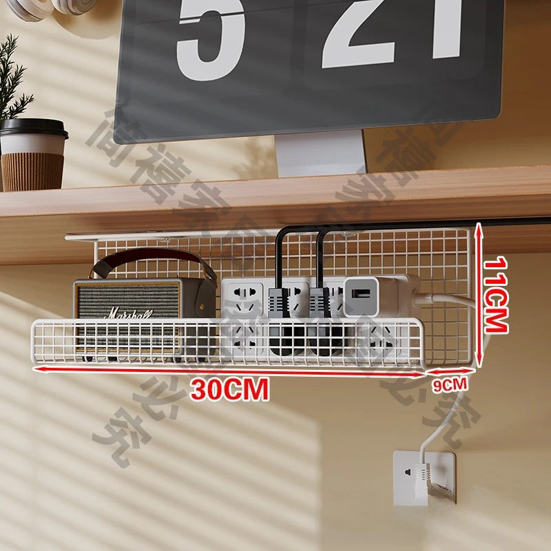 Goulotte sous bureau pour multiprise – Sans perçage