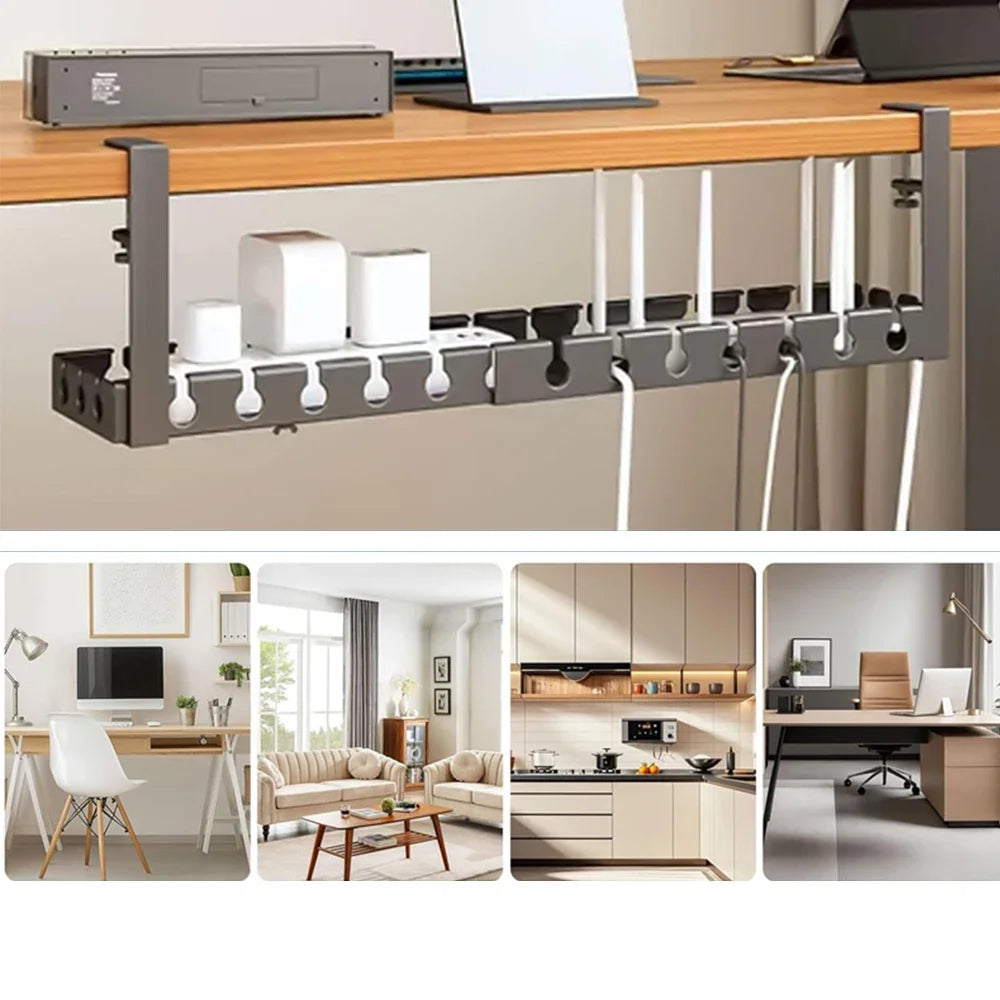 Kit goulotte sous bureau à pince – Sans perçage