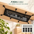 Arch & Cable — Filet range-câbles sous bureau – 8 passages