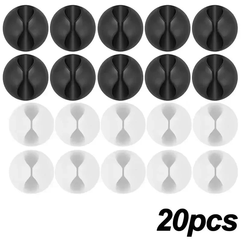 Clips adhésifs guide-câbles pour bureau