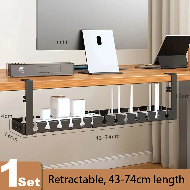 Goulotte extensible sous bureau à pince – Métal
