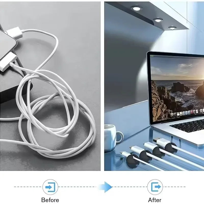 Clips adhésifs guide-câbles pour bureau