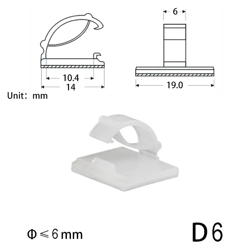 Clips range-câbles USB – Pack de 10