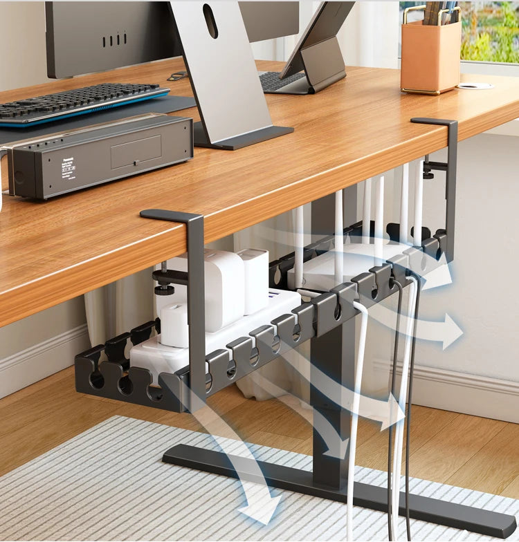 Goulotte extensible sous bureau à pince – Métal
