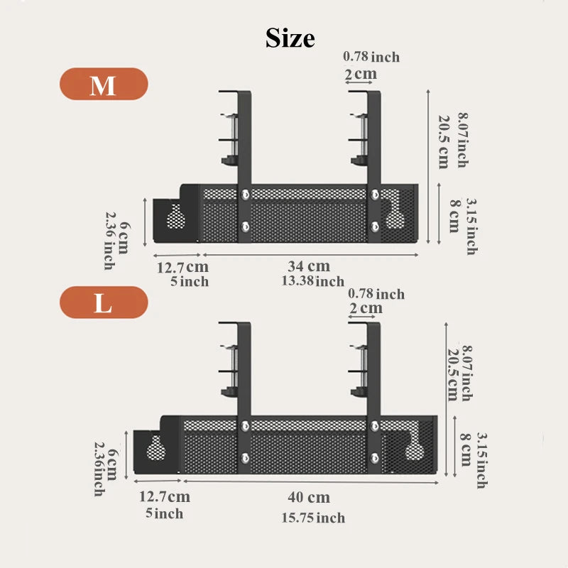 Goulotte extensible métal à pince – Sans perçage