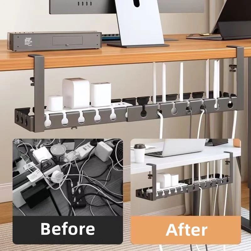 Goulotte extensible sous bureau à pince – Métal
