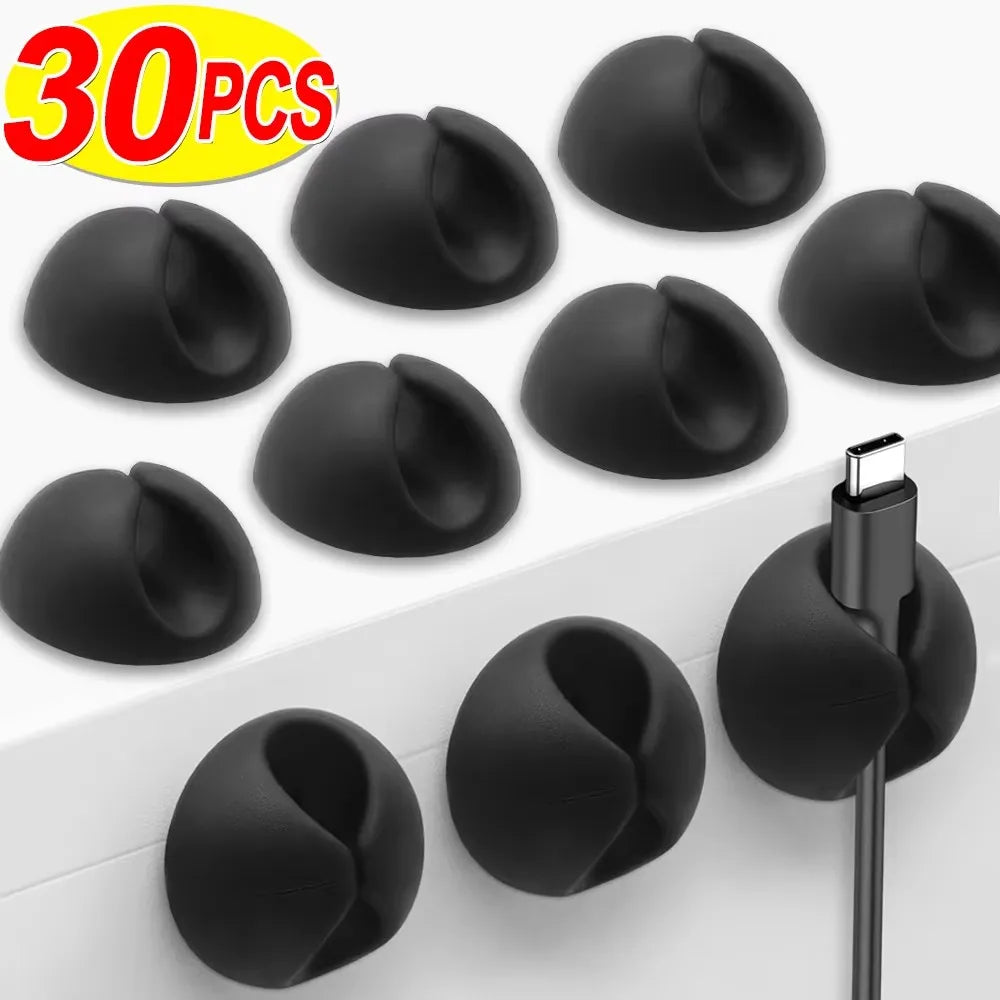 Clips adhésifs guide-câbles pour bureau