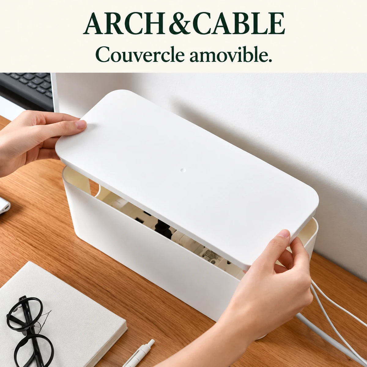 ARCH&CABLE — Boîte cache-multiprise avec couvercle — photo principale