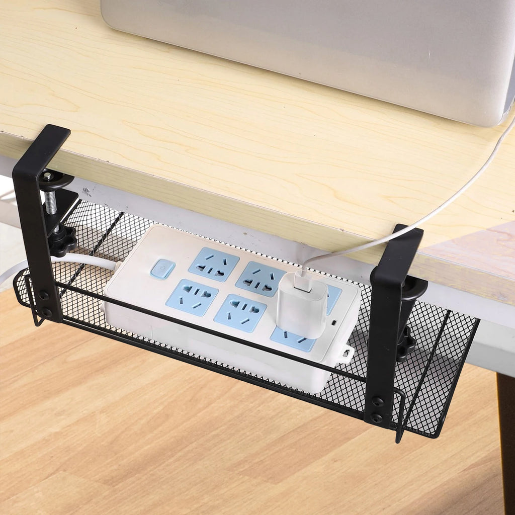 Panier grillagé sous bureau à pince – Grande capacité