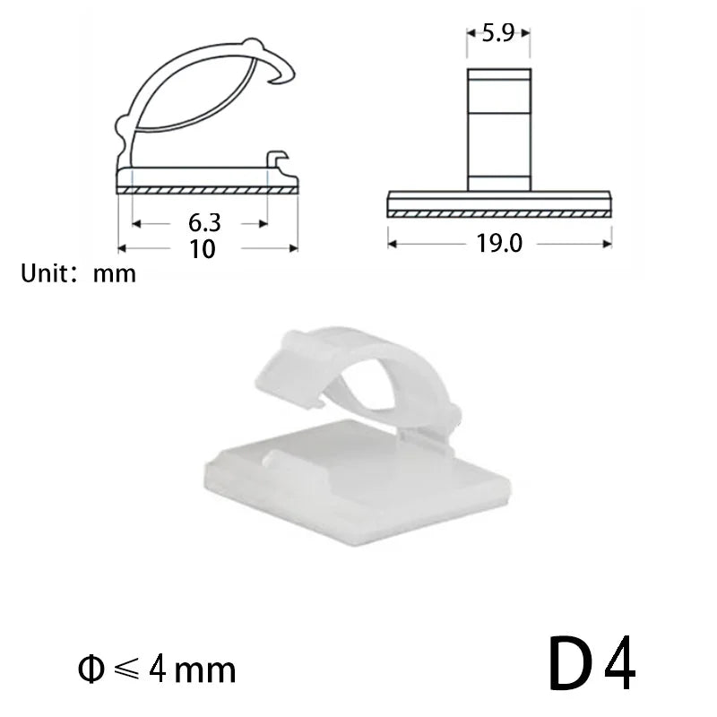Clips range-câbles USB – Pack de 10