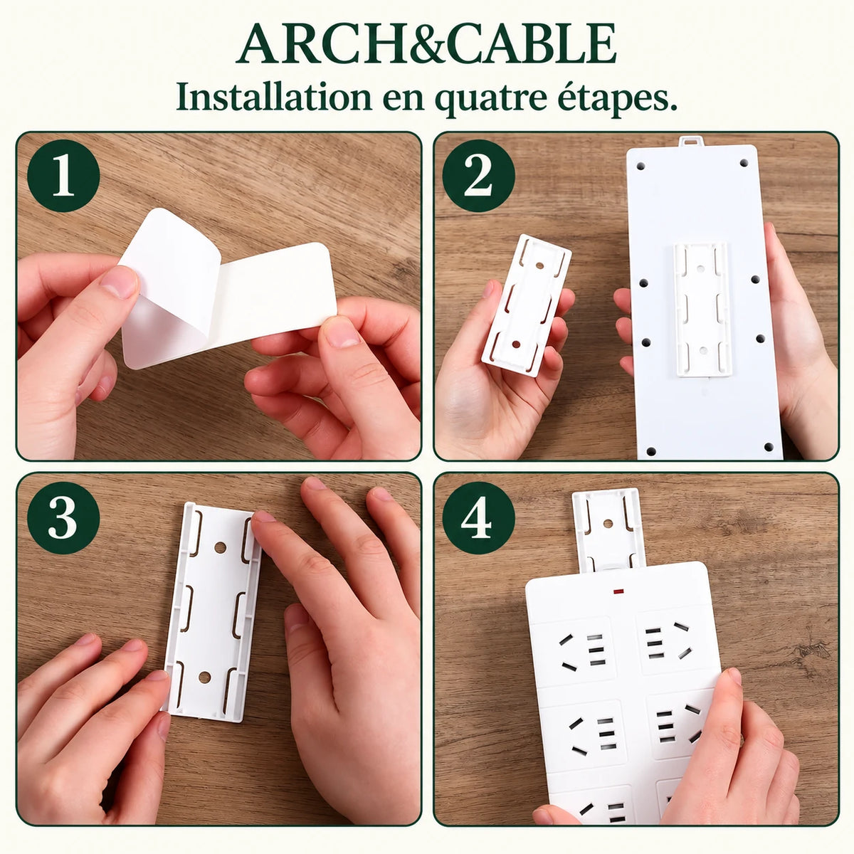 ARCH&CABLE — Supports adhésifs pour multiprise – Lot — vue complémentaire