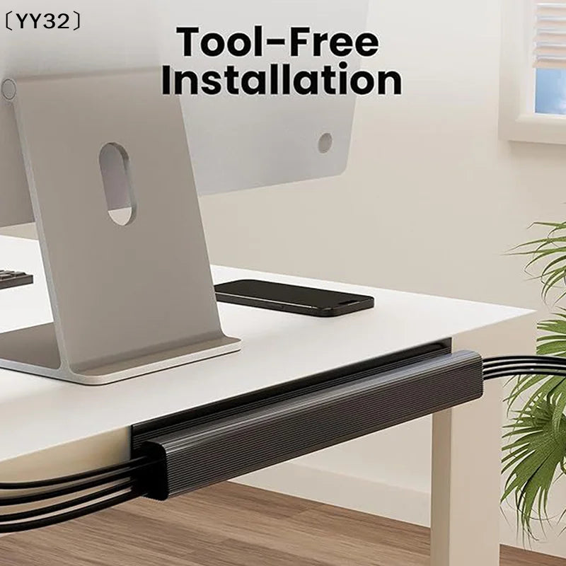 Goulotte PVC 40 cm sous bureau – Sans perçage