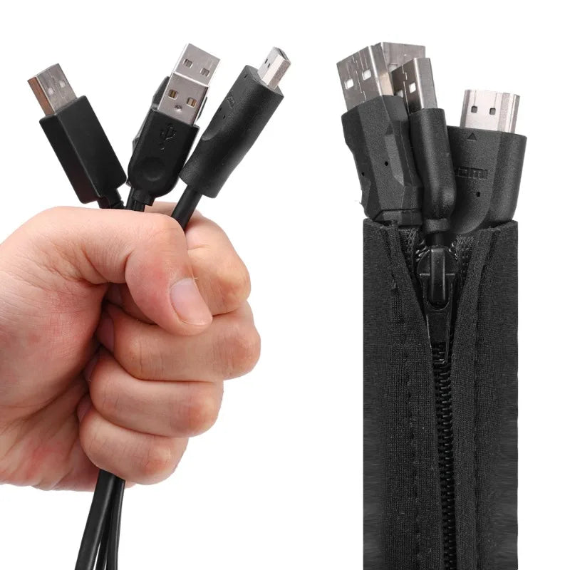Gaine zippée cache-câbles flexible