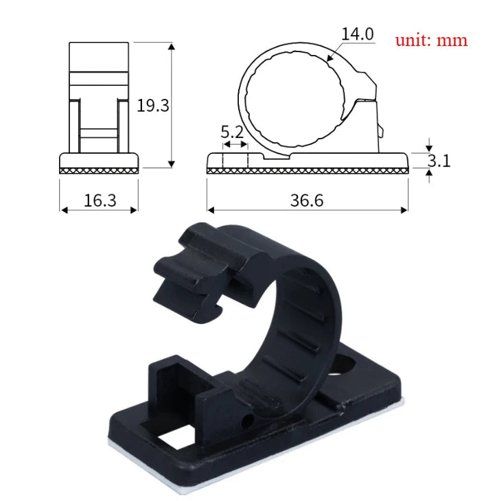 Clips adhésifs réglables – Pack de 10