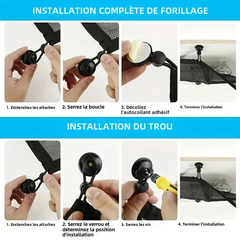 Filet range-câbles sous bureau – 8 passages