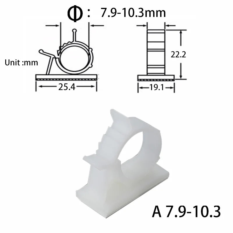 Clips range-câbles USB – Pack de 10