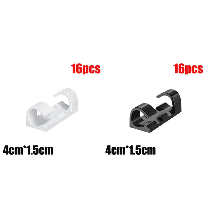 Clips adhésifs de gestion des câbles – 16 à 40 pièces
