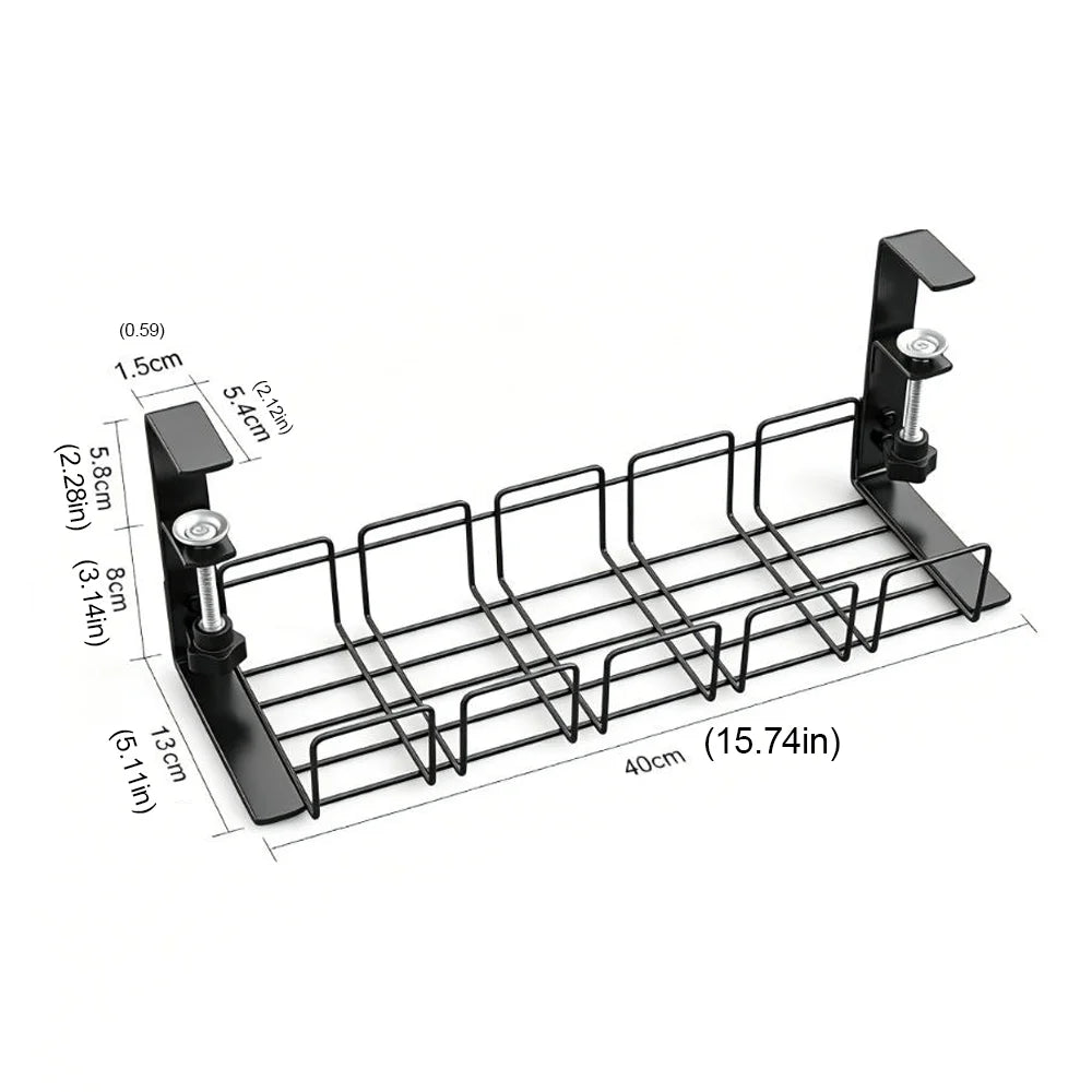 Goulotte métal 40 cm à pince – Noir