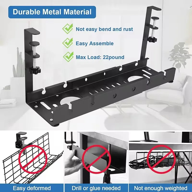 Goulotte métal fixe ou rétractable – Sous bureau
