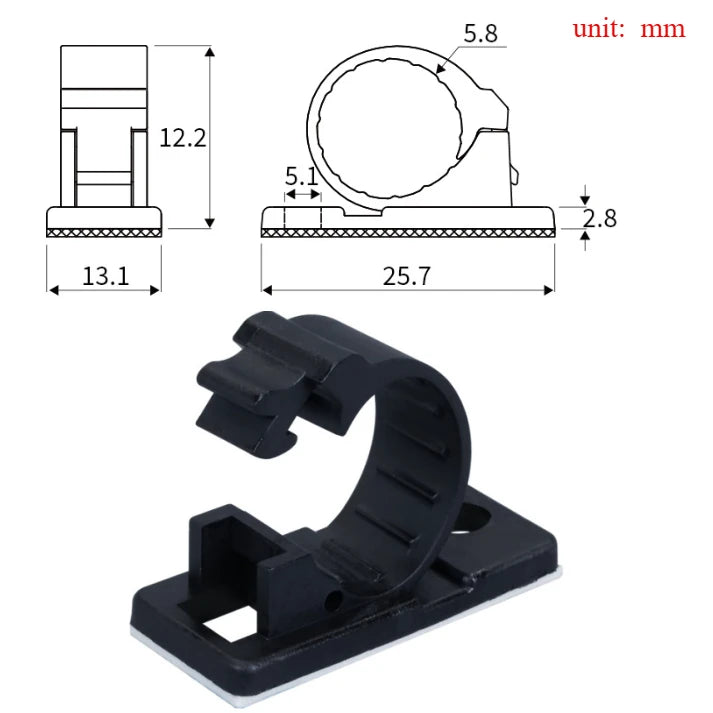 Clips adhésifs réglables – Pack de 10