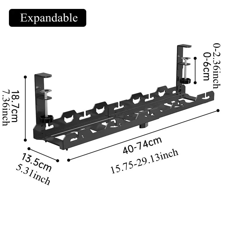 Goulotte métal fixe ou rétractable – Sous bureau