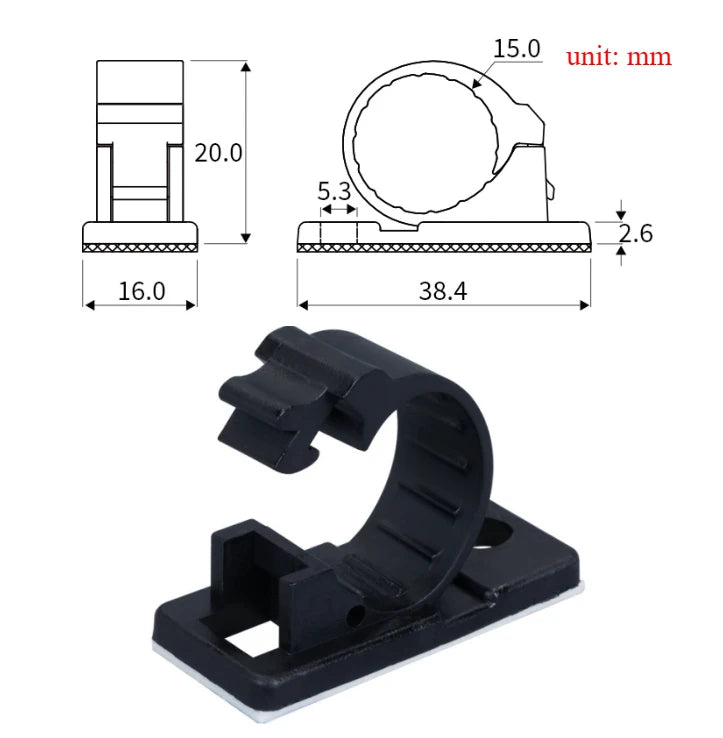 Clips adhésifs réglables – Pack de 10