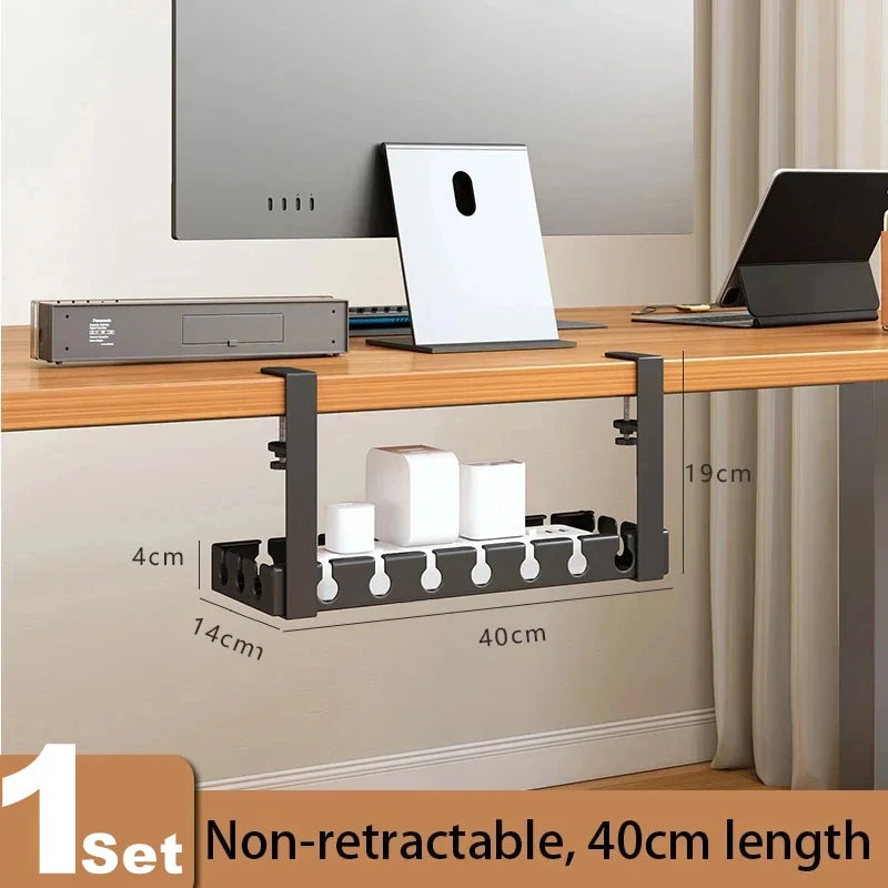 Goulotte extensible sous bureau à pince – Métal
