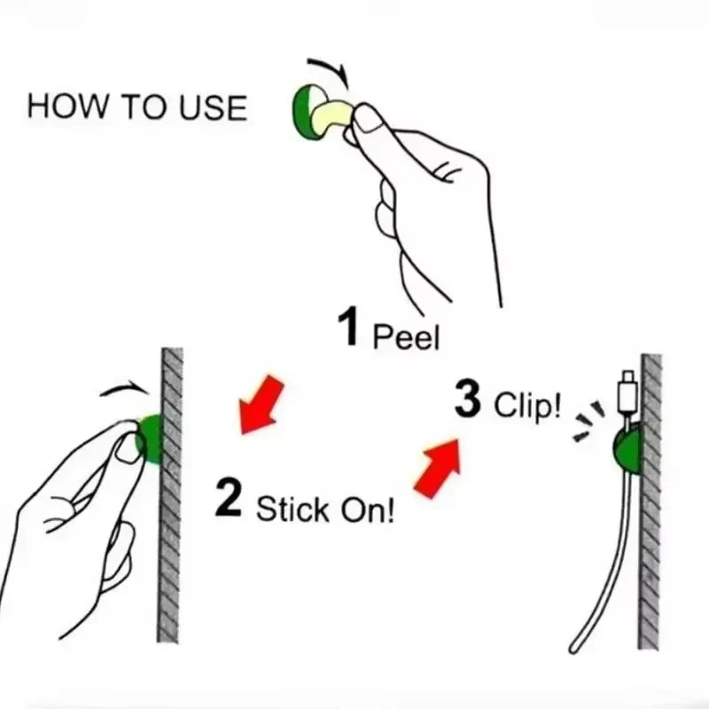 Clips adhésifs guide-câbles pour bureau