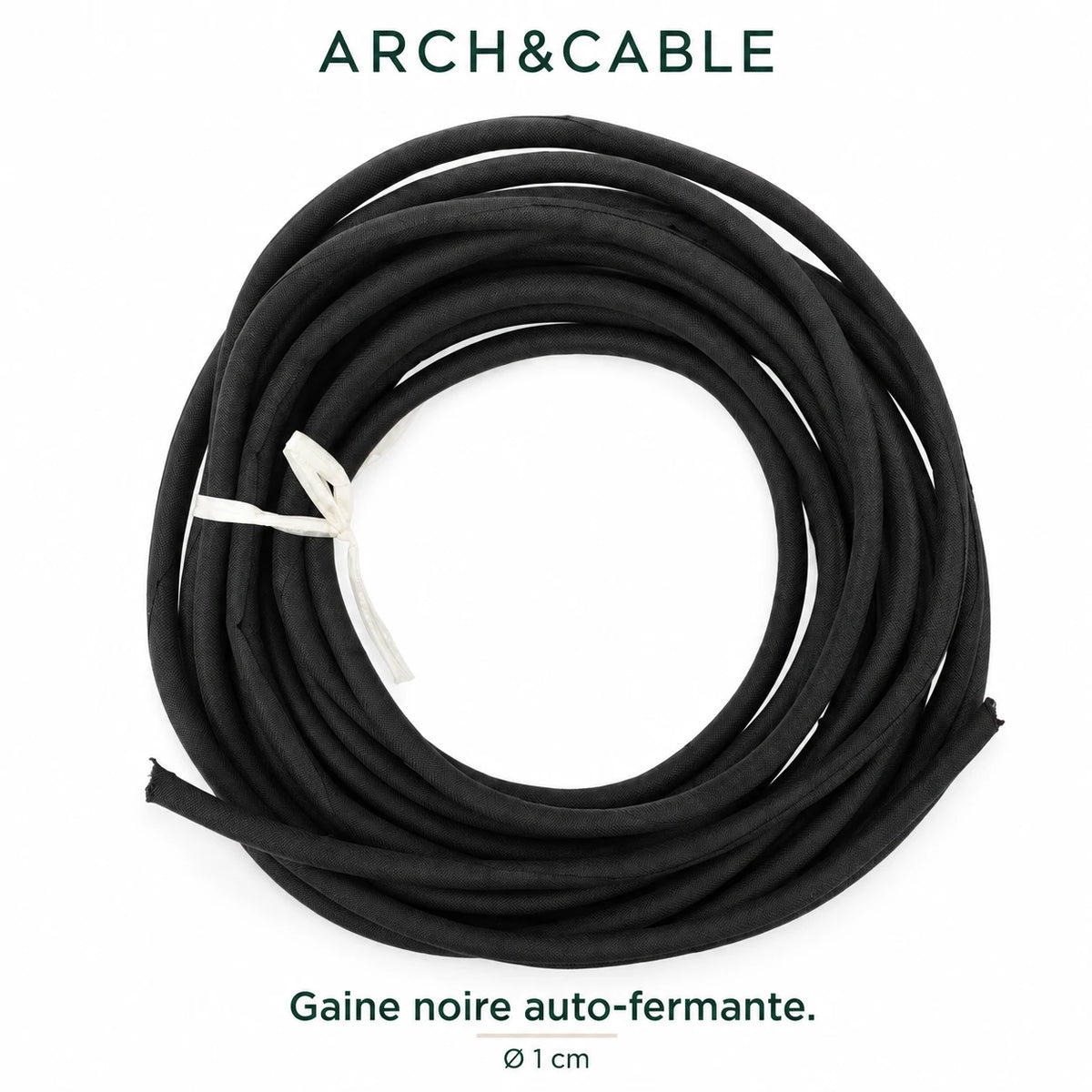 Gaine auto-fermante cache-câbles – Noire