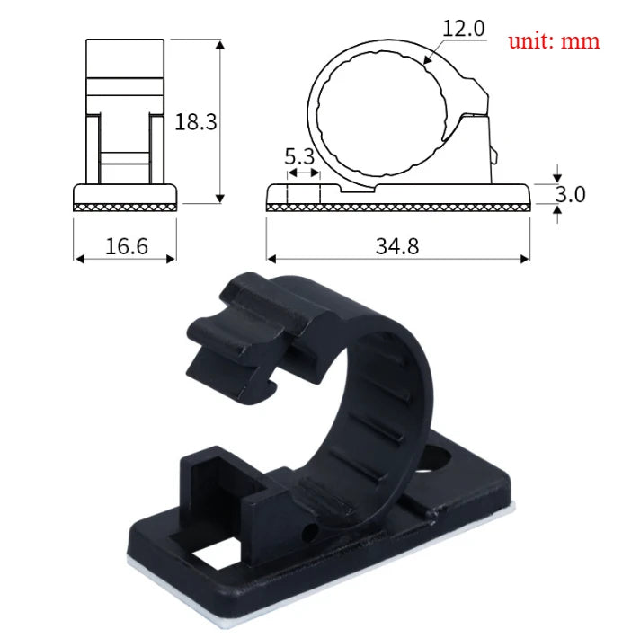 Clips adhésifs réglables – Pack de 10