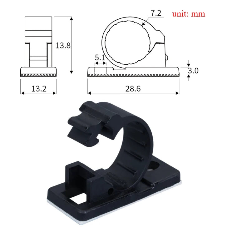 Clips adhésifs réglables – Pack de 10