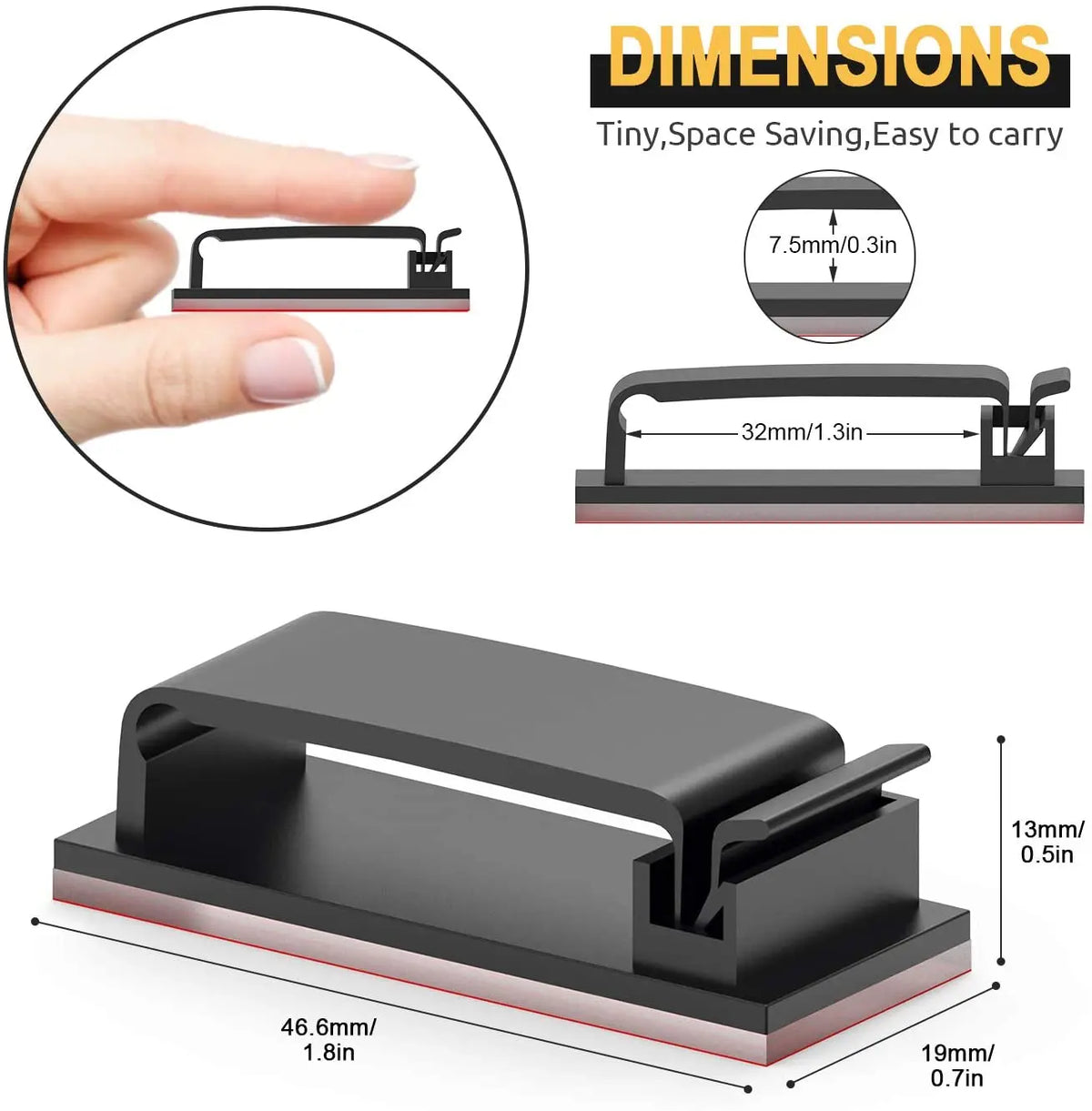 Clips de fixation adhésifs pour câbles