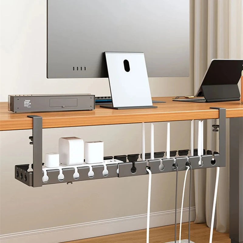 Goulotte extensible sous bureau à pince – Métal