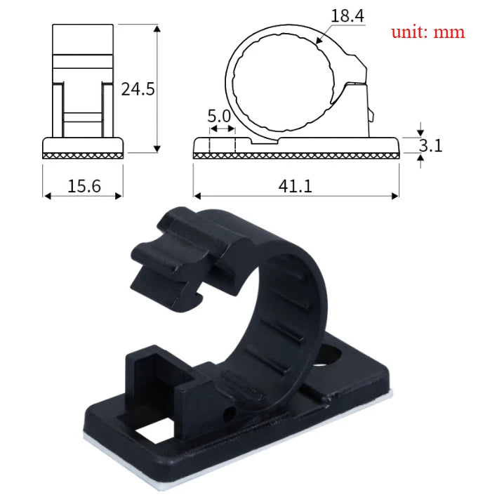 Clips adhésifs réglables – Pack de 10