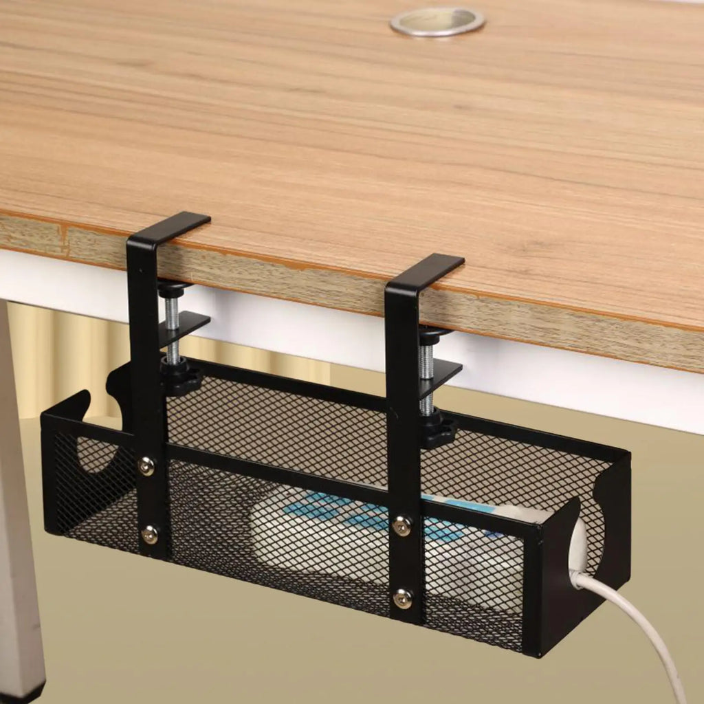 Panier grillagé sous bureau à pince – Grande capacité