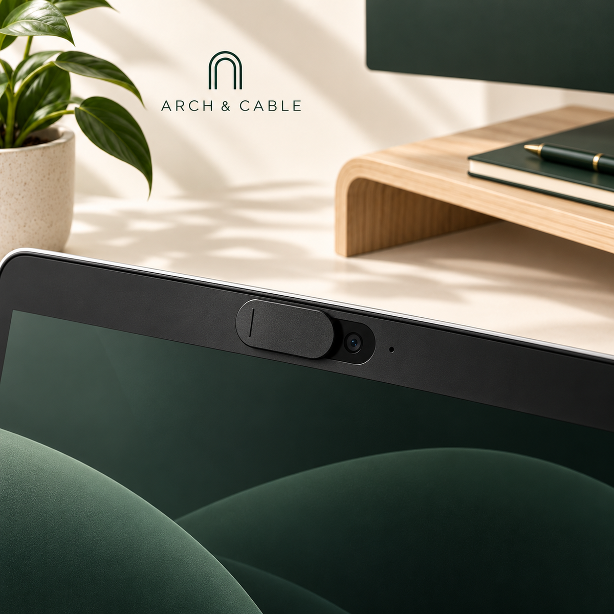 ARCH & CABLE — Visuel principal du produit : Cache webcam magnétique coulissant