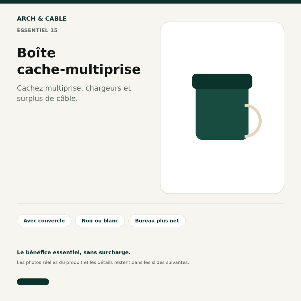 Boîte cache-multiprise avec couvercle Arch & Cable