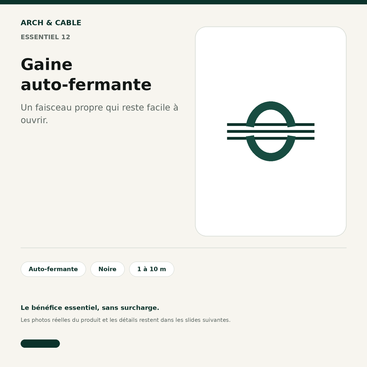 Gaine auto-fermante cache-câbles Arch & Cable