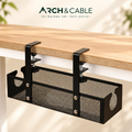 Arch & Cable — Panier grillagé sous bureau à pince – Grande capacité