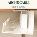 ARCH&CABLE — Panier sous bureau avec guides-câbles – Sans perçage — photo principale